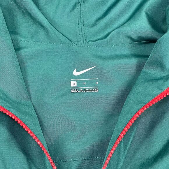 Nike KD Jacket Men Medium Green Lightweight Windbreaker Hood Full Zip Activewear - Picture 5 of 13